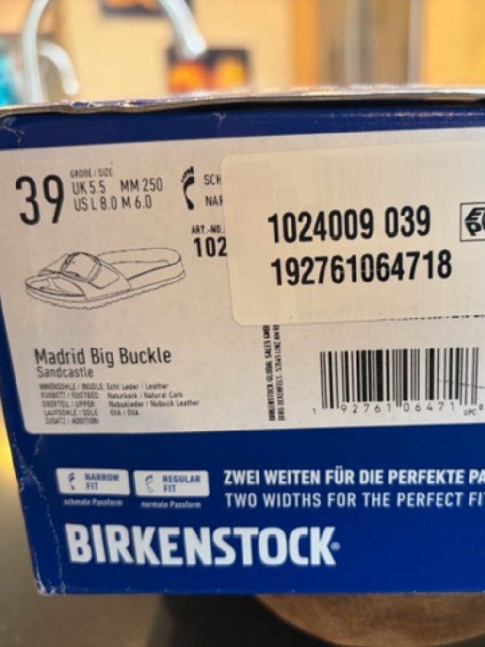 BIRKENSTOCK Madrid Big Buckle Slide Sandal (Women) Sandstone Size 39 - Picture 7 of 13